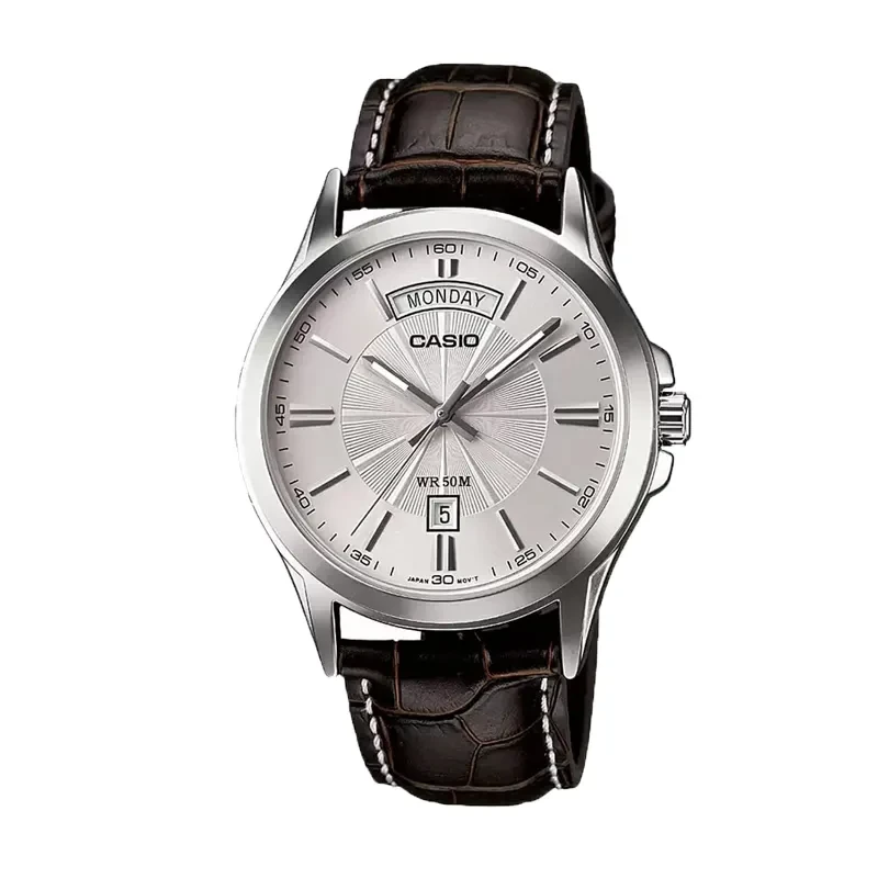 Casio Grey Dial Brown Leather Men’s Watch- MTP-1381L-7AVDF